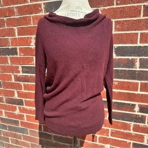 Ann Taylor Rich Burgundy Cowl Neck Sweater   PM3